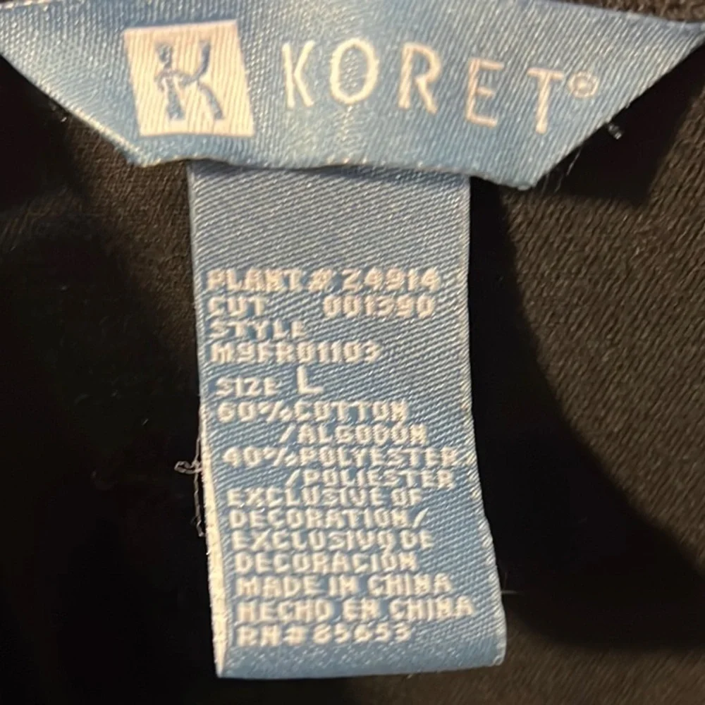 Koret cotton blend Black and Red Floral Embroidered Blazer size Large - Picture 2 of 9